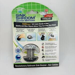 SinkShroom 1.0 in.- 1.5 in. Bathroom Sink Drain Protector w/ Hair Catcher New!